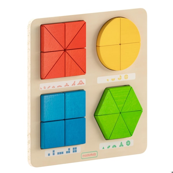 Flash Furniture Bright Beginnings Commercial Natural Birch Plywood STEM Geometric Shape Building Puzzle Board MK-MK08763-GG - main